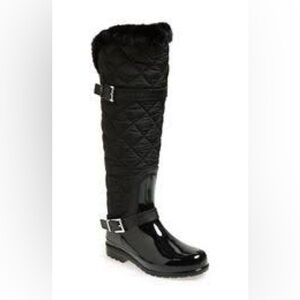Michael Kors Black Quilted Knee-High Women's Boots